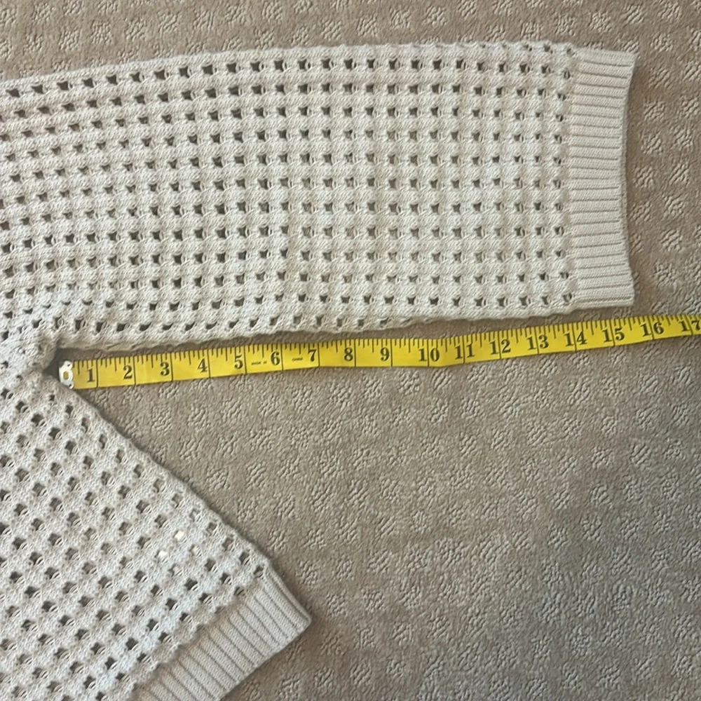Sammie Mesh Knit Crew Neck Sweater in Dune size Large he - Picture 11 of 12